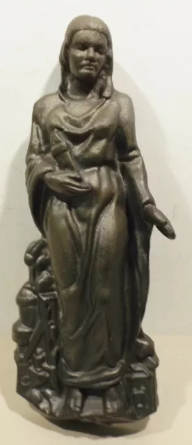 schöne große Gußfigur Skulptur  Bergmann " Die Heilige Barbara " 49cm