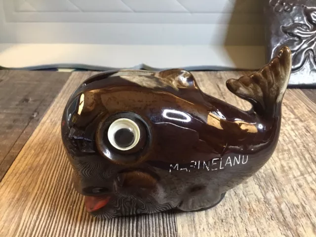 Vintage Efcco  Whale Ceramic Bank Figurine/Piggy Bank Marineland Made In Japan