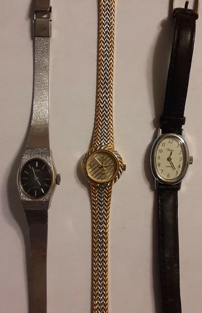 VINTAGE LADIES WRIST Watch Lot : Elgin, Pulsar & Timex (original