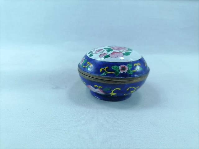 Old Chinese Cloisonne Enamel Bronze Gilt Flower Jewelry Box