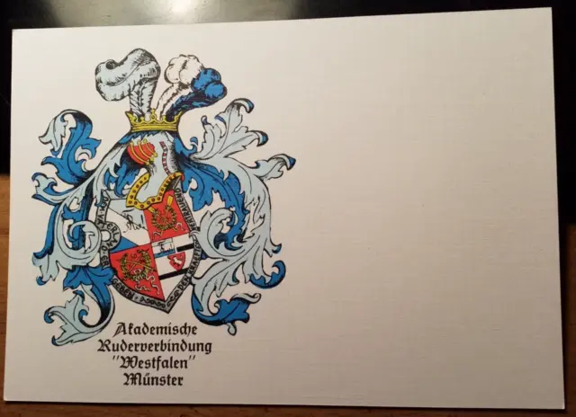 Akademische Ruderverbindung Westfalen Münster - Wappen - Karte / Studentika
