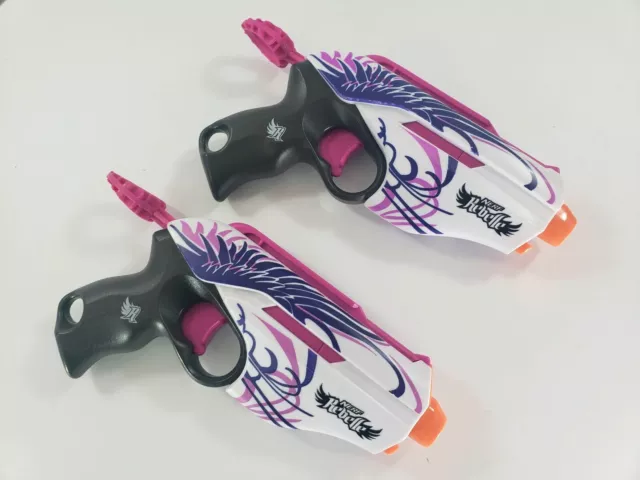 Nerf Rebelle Pink Crush Star Shot RARE Foam Dart Gun TESTED Holster blaster  toy