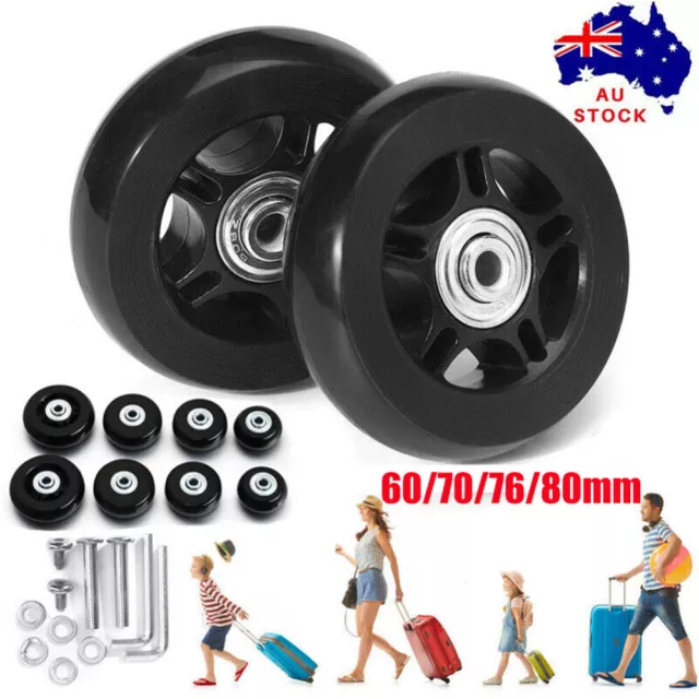 2/4x Luggage Suitcase Wheels Axles Repair Kit Replacement Travel Dia.60/70/80mm