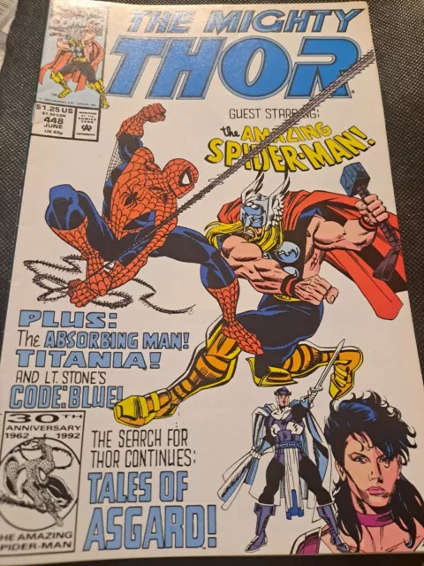 1992 MARVEL COMICS THE MIGHTY THOR 448 JUNE COMIC BOOK!   e8171UXX