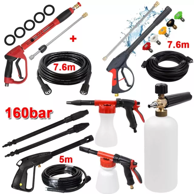 High Pressure Washer Spray Gun Set Washing Hose Kit For Car Jet Lance Nozzle UK