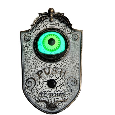 GEMMY EYEBALL DOORBELL Animated Halloween Animatronic Spooky Sounds