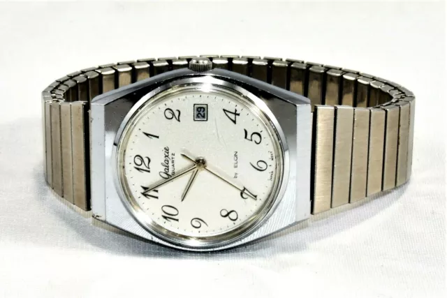 Vintage Galaxie Quarz Watch by Eligne Date indicator New Battery Works Fine