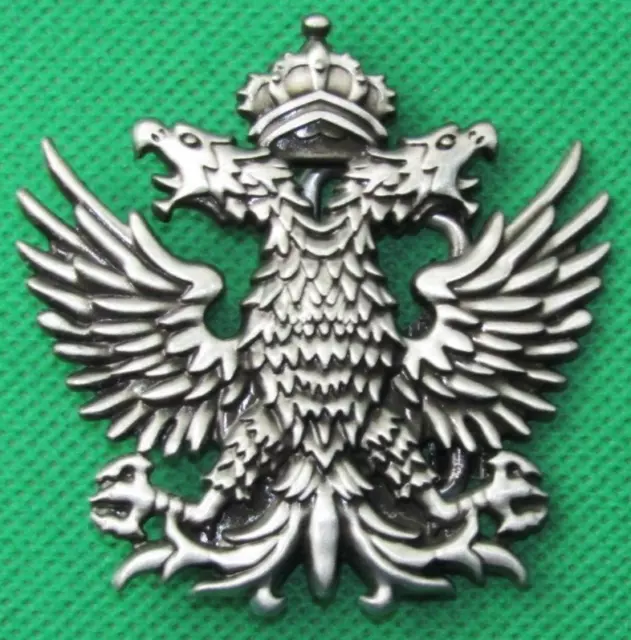 Belt Buckle "TWO HEADED EAGLE" Grey, Custom Made, Fit 4 cm Belt, DIY, No Belt.