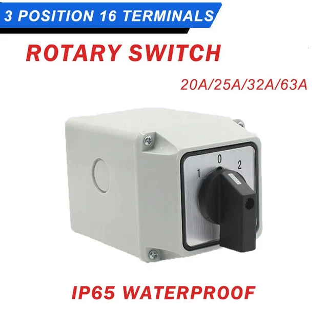 Commutateur Rotatif 4 Positions / 3 Vitesses - 13A 125V Ou 10A 250V, Bouton-Poussoir - Sarini
