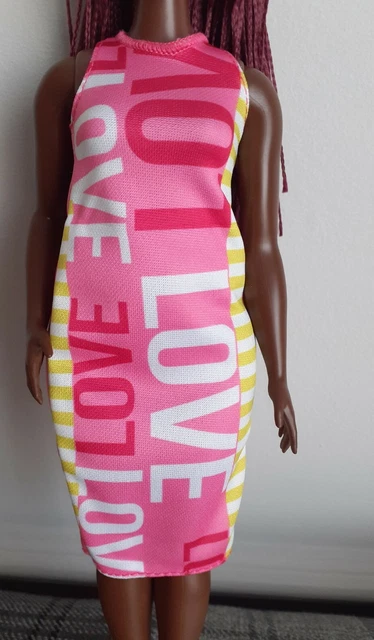 Barbie Doll Clothes. Fashionista #186 Curvy Fab Logo Love Dress. NEW!!