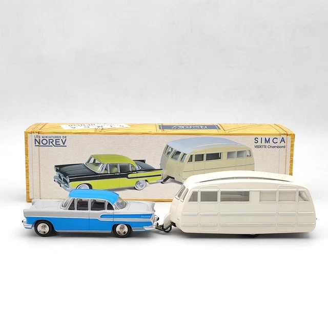 Lot NOREV 1/43 – Simca Chambord Et Caravane Henon Turquoise/bleu