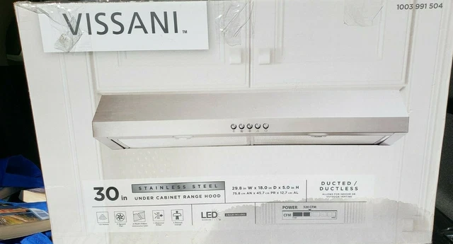 VISSANI 30 IN. W Convertible Under Cabinet Range Hood Model QR254S