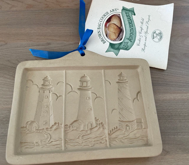 Hermoso, 1998 faro, bolsa marrón arte galletas, diseño de colina, prensa/molde de galletas
