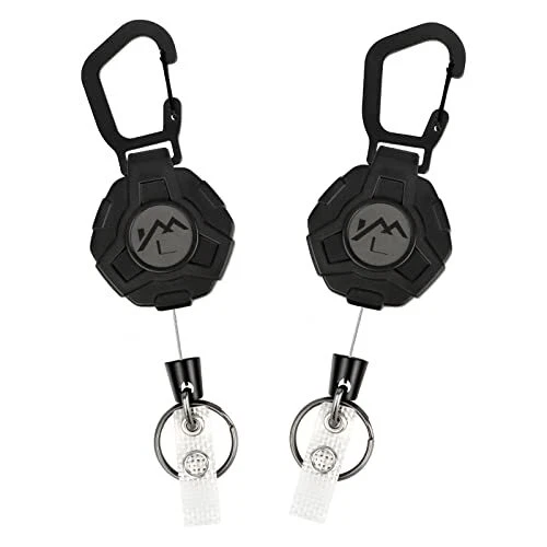 2 Pièces Porte-clés Rétractable Enrouleur Porte badge mousqueton robuste Yoyo...