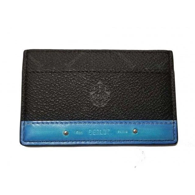 Berluti Sejour Card Case Black Blue KUD09