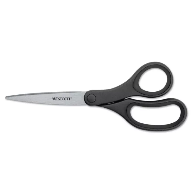 Westcott KleenEarth Basic Plastic Handle Scissors 9" Long Pointed Black 15586