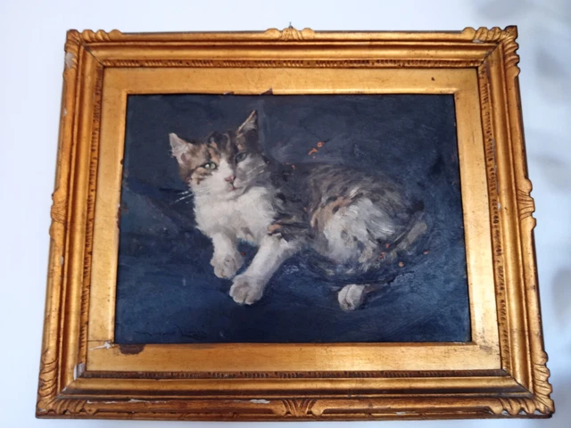 Mario Lenci 1874 1939 Gatto Dipinto