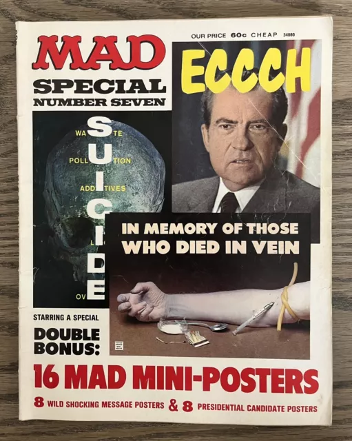 Vintage Mad Magazine Special Number Seven 1972 Vietman, Nixon Mini Posters