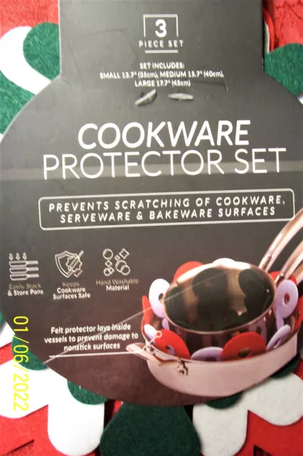 Cookware Protector Set - Stack Pots & Pans Safely - 13.7" / 15.7" / 17.7" -