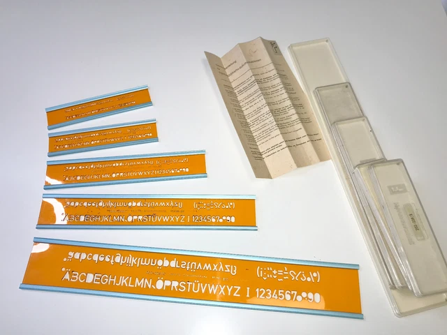 STANDARDGRAPH Schriftschablonen mit 3 / 4 / 5 / 7 / 10 mm Schrifthöhe, als Set