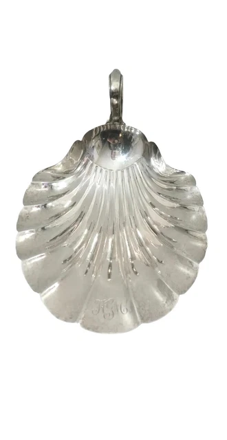 M Fred Hirsch Sterling Silver Candy Sauce Dish Scalloped Shell Engraved