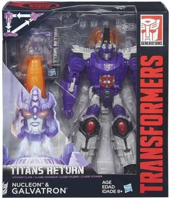 Transformers Nucleon & Galvatron Decepticon, Titans Return Class Voyager, Hasbro