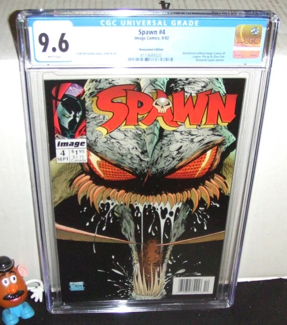 SPAWN #4  IMAGE 1992 RARE NEWSSTAND EDITION TODD McFARLANE VIOLATOR CVR CGC 9.6