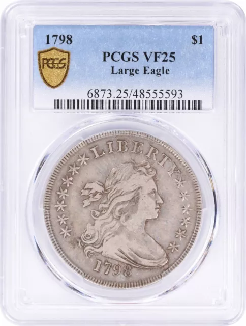 1798 Bust Silver Dollar Large Eagle VF25 PCGS