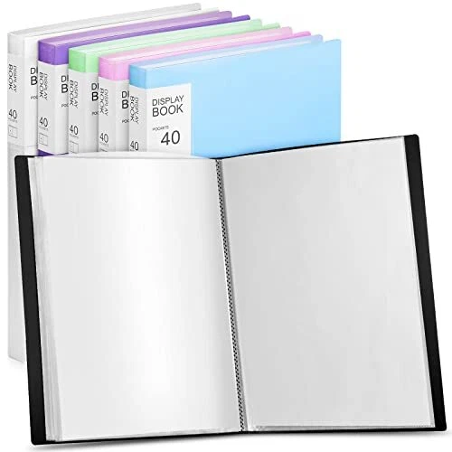 6 Pack Binder with Plastic Sleeves 40 Pocket Art Portfolio Presentation Book ...
