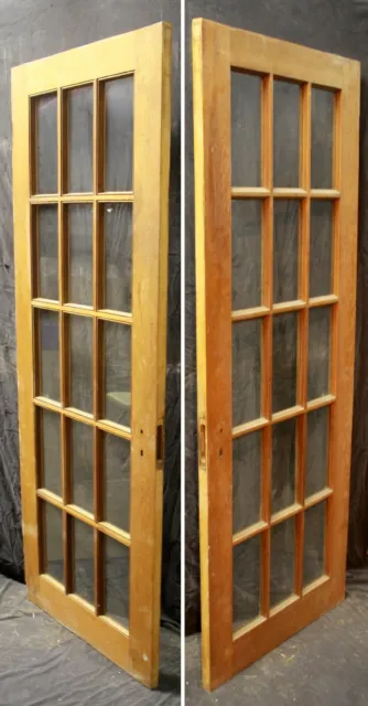 2 avail 30x76"x1.75" Antique Vintage Wood Wooden Exterior French Door Wavy Glass 3