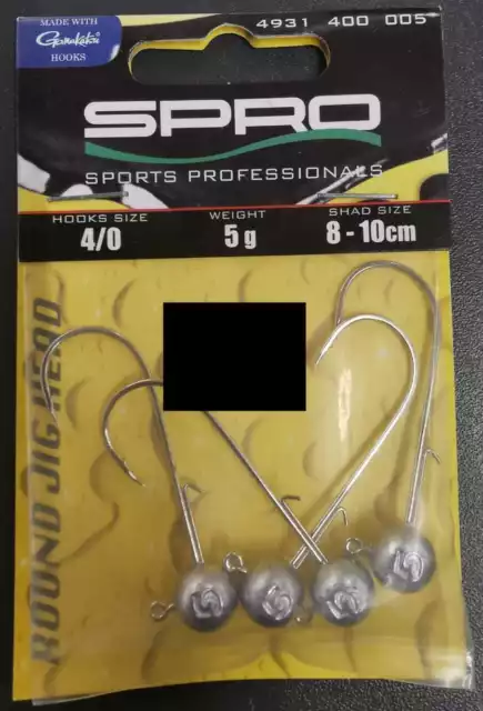 SPRO Gamakatsu Round Jig Head 22 4/0 5g 4 Stück Jigkopf Jighead Bleikopf NEW OVP