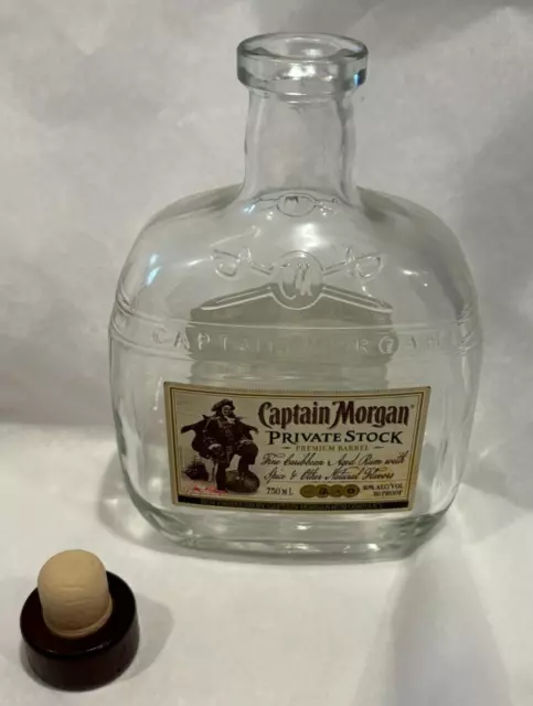 Captain Morgan Private Stock Rum Liqueur Liquor Empty Bottle 750 ml 750ml w/ cap