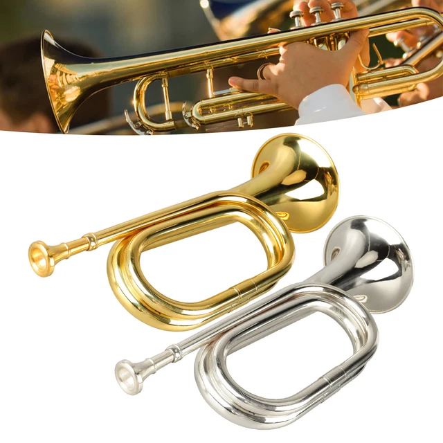 Tromba In Ottone Chiave C Stile Militare Per Principianti - Con Bocchino E Finitura Oro - Foto 7