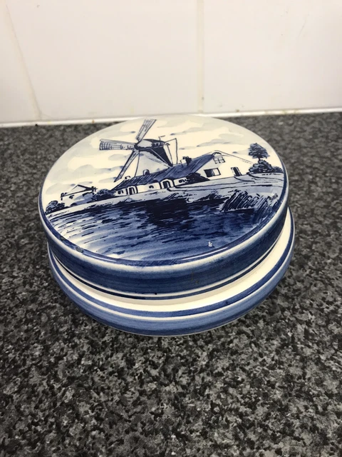 Delft Bowl With Lid Windmill