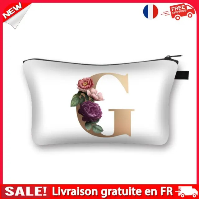 Flower letters Printed Hand Hold Travel Storage Cosmetic Bag Toiletry Bag