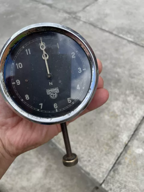 Vintage Smiths Car Clock Made In England For Spares Or Repairs