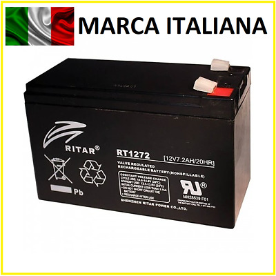 AGM BATTERIA 12V 7A PIOMBO GEL VLRA AGM ALLARMI UPS ELETTRONICA 7,2AH ANTIFURTI 7AH 