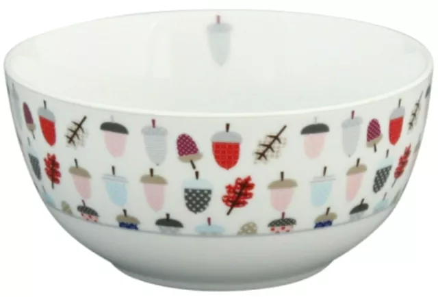 Krasilnikoff Müslischale Schüssel Porzellan Scandi Chic Happy Bowl Acorn Eicheln