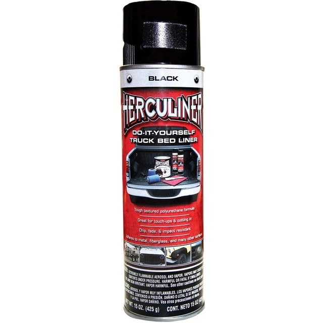 HERCULINER Truck Bed Liner 15oz Black Spray Can + TOUGH PROTECTION! SHIPS FREE!!