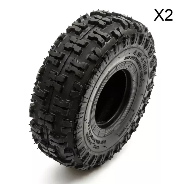 2x 10 Inch Tyre 4.10-4 Knobbly Deep Tread Lawnmower 410-4 4 Inch Mower Wheel