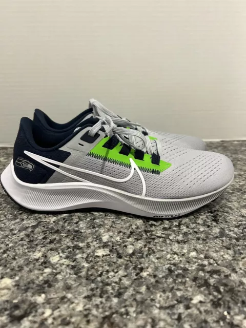 Nike Air Zoom Pegasus 38 Shoes Seattle Seahawks Shoes NFL GEAR Navy Lime Sz 7.5 2