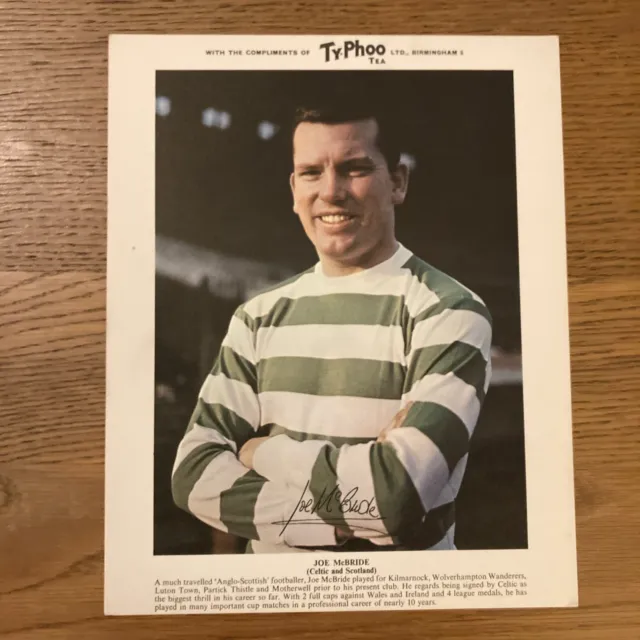 TYPHOO TEA FOOTBALL CARD 1967-68 - Joe McBride Celtic & Scotland VGC