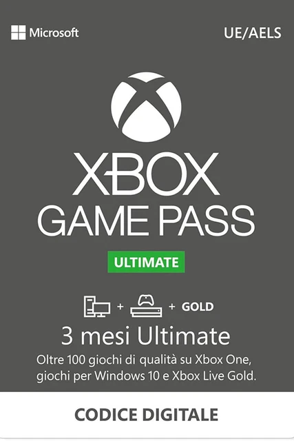 Abbonamento Xbox Game Pass Ultimate - 3 Mese Codice Digital download - IT