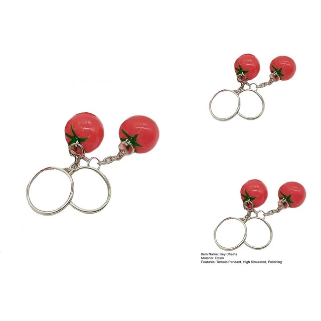 2 llaveros para decorar resina tomate color vivo