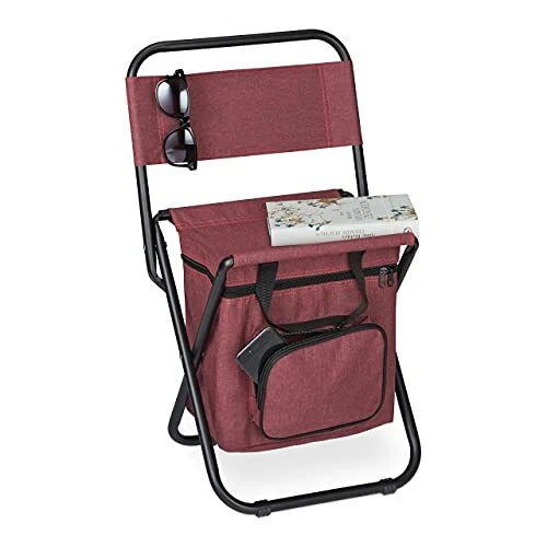 Relaxdays tabouret pliable XL, transportable, salle de bain, camping, 39x39x32 cm, jusqu'à 150 kg, plastique, gris clair - Sport