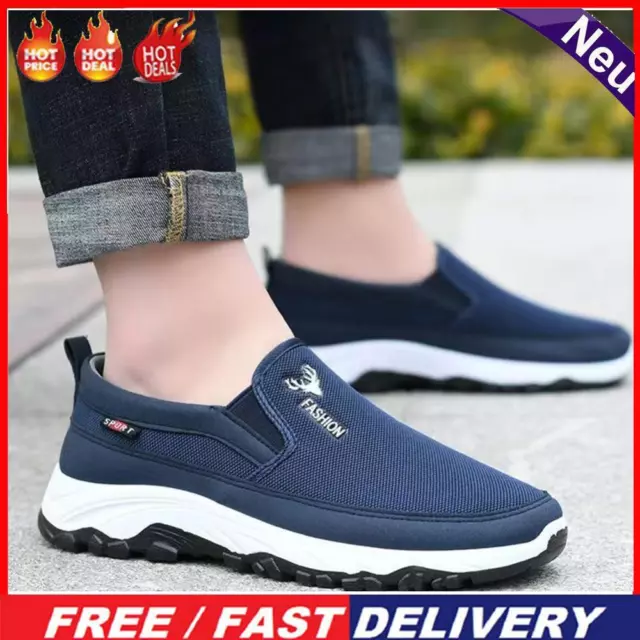 Men Casual Travel Shoes Breathable Slip On for Jogging and Sports (40 Blue)