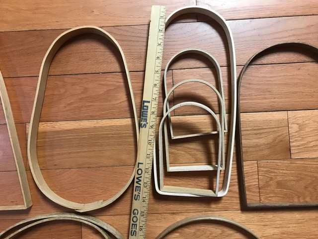 "Lote de 10 asas de aros cestas de roble natural de 3/4"" y 5/8" 7