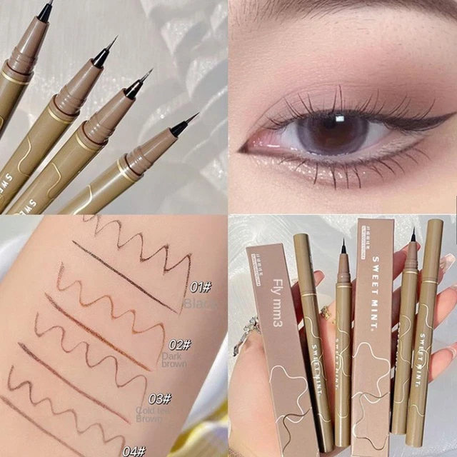 Delineador de ojos líquido delgado lápiz color marrón marca larga uV2 duradero U3Y6