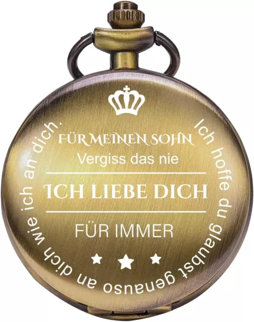 Taschenuhr Gravur Kette Herren Geschenk von Einem VATER MUTTER PAPA SOHN ENKEL