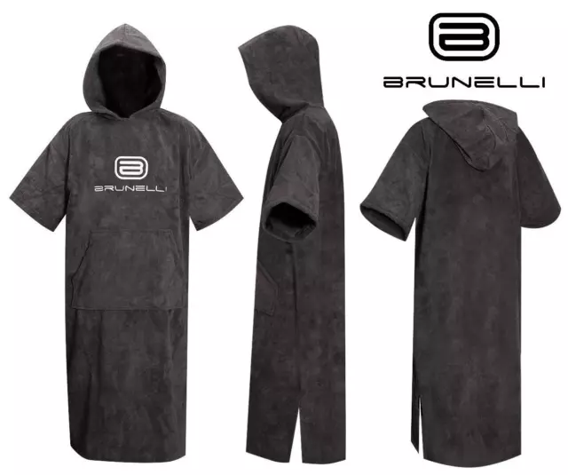 BRUNELLI Poncho Überzieher Bademantel Handtuch Schwimmen Kite Surfen black